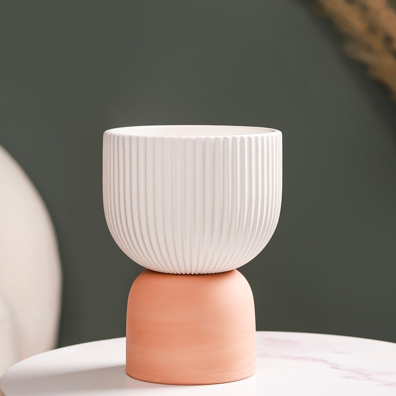 Contemporary Ceramic Pot White