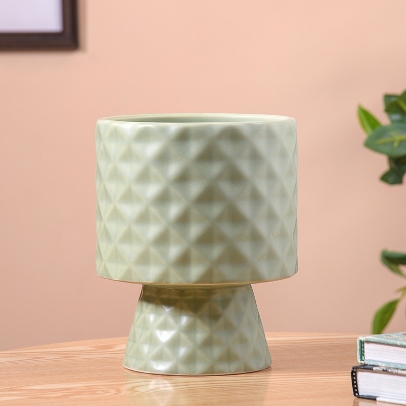 Geometric Vase Sage Green