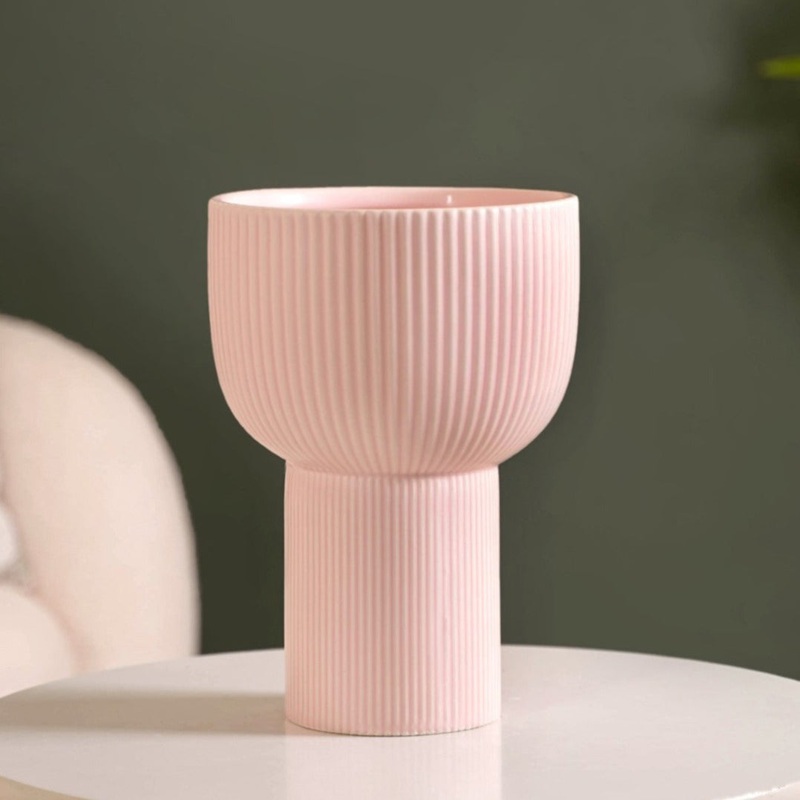 Pastel Nordic Inspired Ceramic Flower Vase Pink