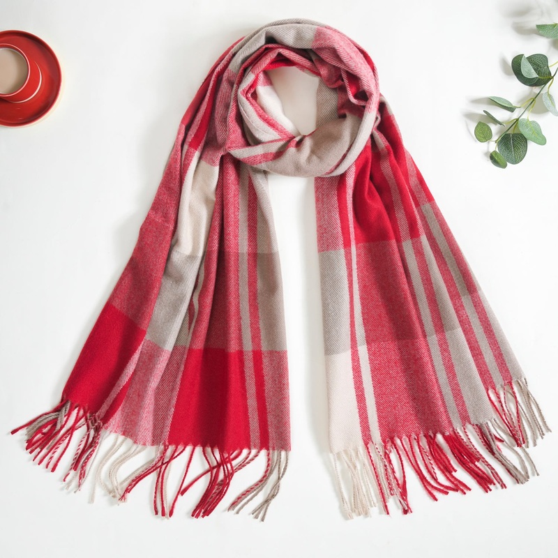 Red Checkered Blanket Scarf