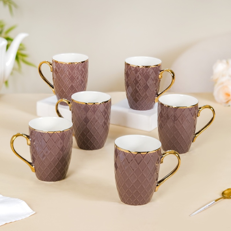Rose Taupe Teacup Set of 6 330ml