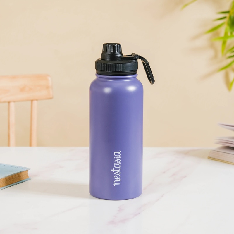 Stainless Steel Travel Bottle Blue 1L