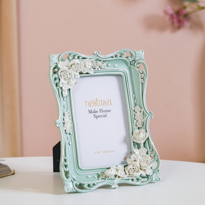Vintage Rose Blossom Resin Photo Frame 8"x6"