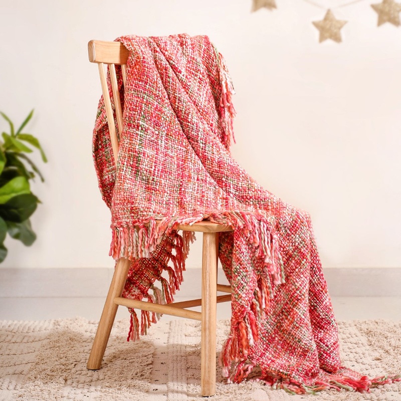 Chunky Knit Sofa Throw Multicolour