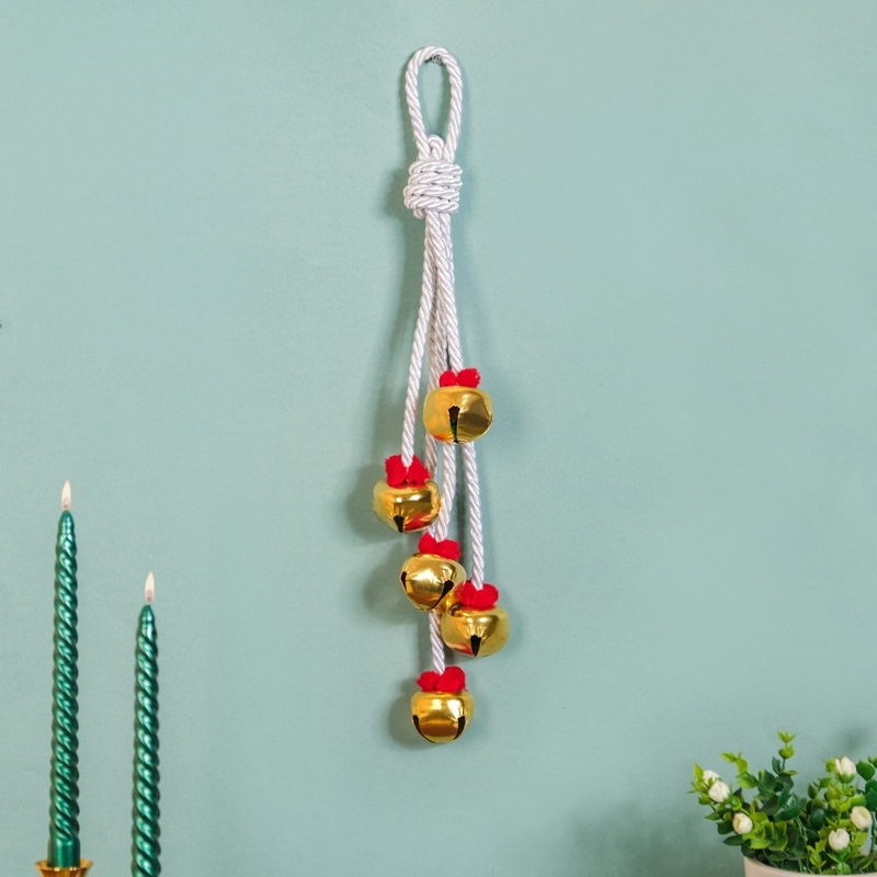 Knotted Wall Hanging With Five Bells