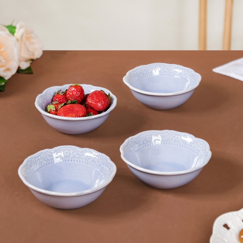 Lavender Vintage Ceramic Bowl Set Of 4 150ml