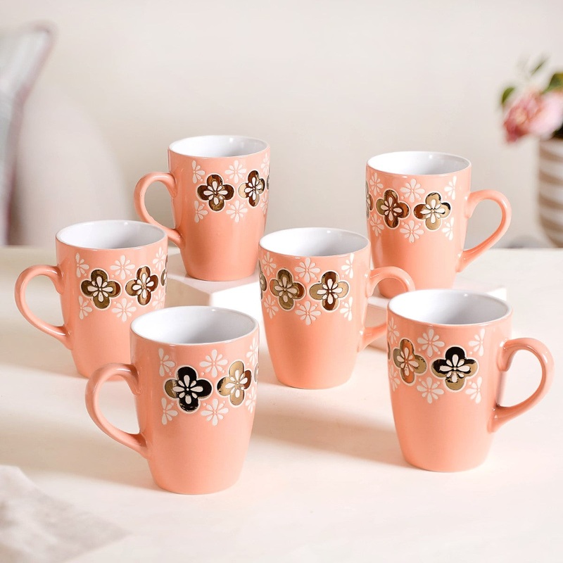 Peach Perfect Coffee Mug Set Of 6 350ml