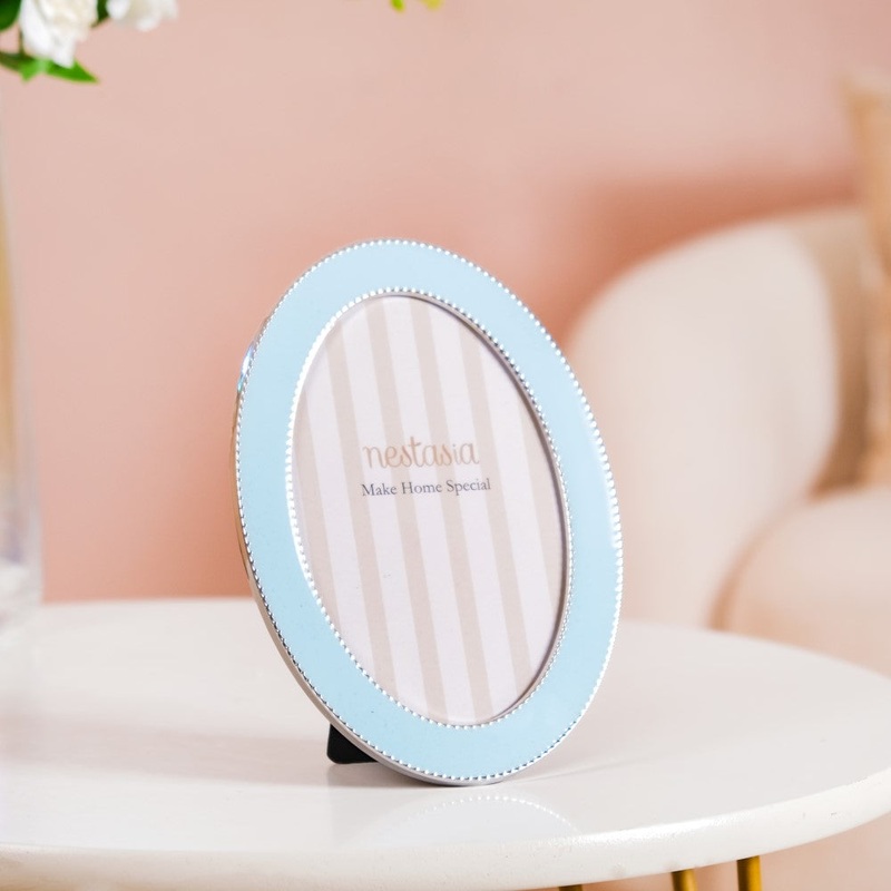 Powder Blue Oval Photo Frame 7"x5"