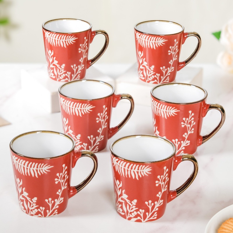 Red Tea Coffee Cup Set of 6 200ml