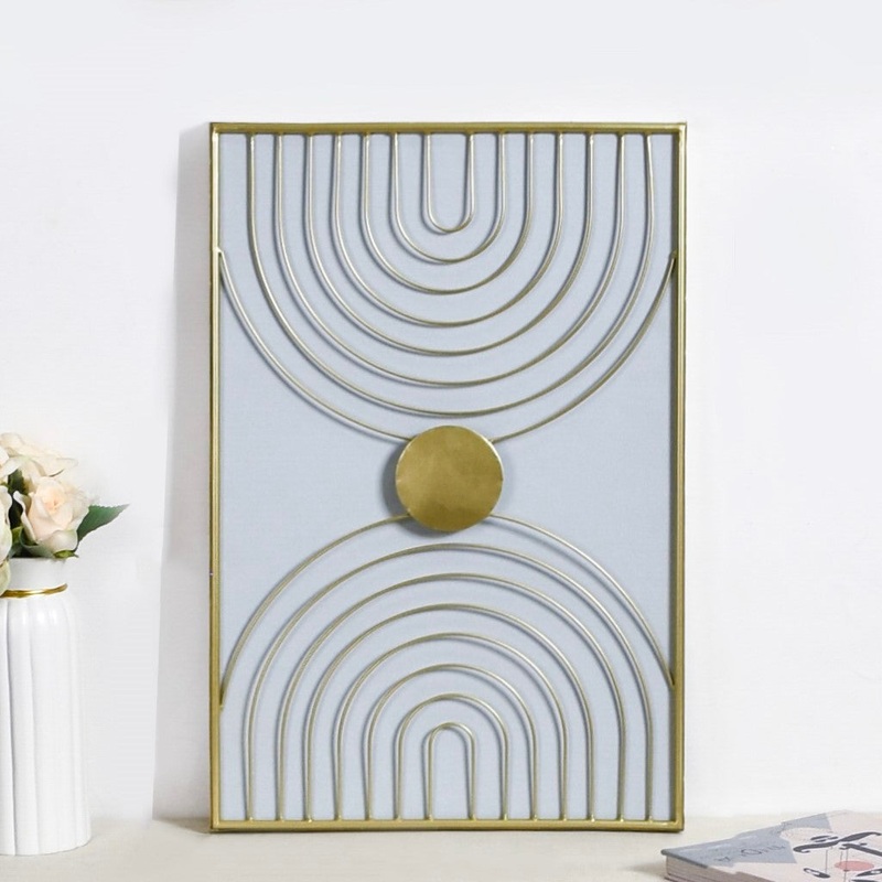 Arch Wabi Sabi Framed Metal Artwork For Wall Decor 23x15 Inch