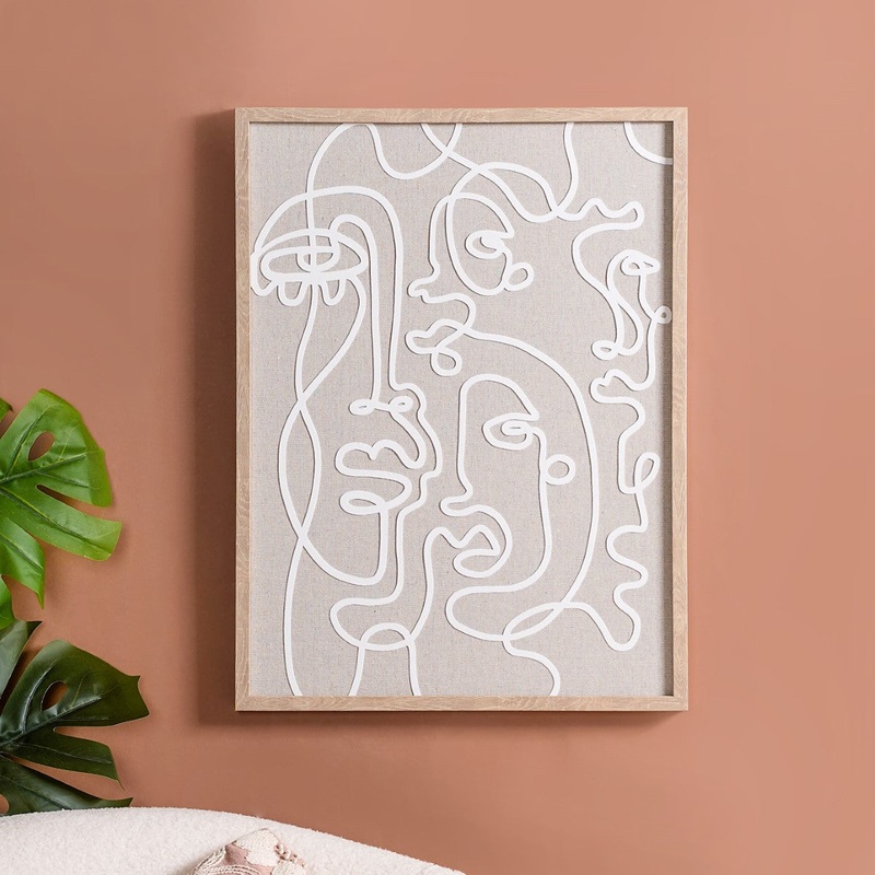 Faces Line Art Wall Decor 23x17 Inch