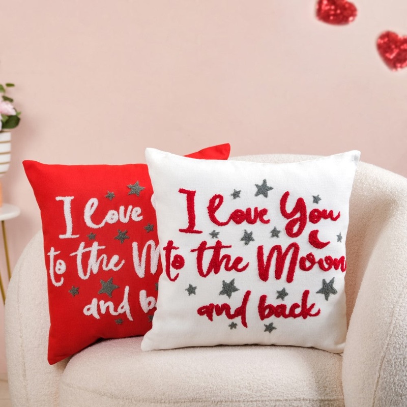 I Love You To The Moon And Back Cushion Cover Set Of 2 16x16 Inch