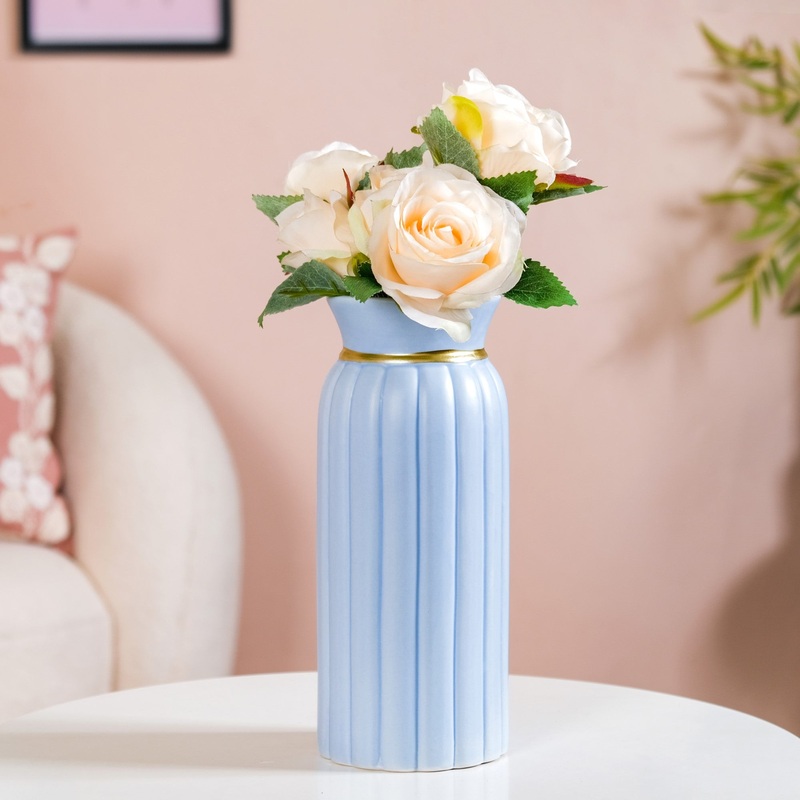Ceramic Vase Vintage Style Pastel Blue