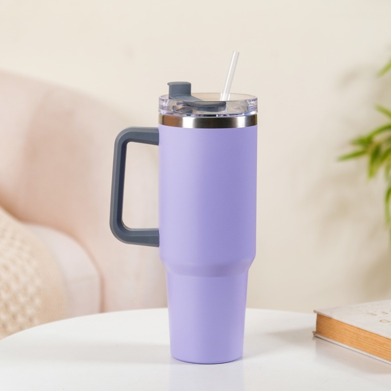 Sipper Bottle With Handle Insulated Leakproof Lilac 1200ml