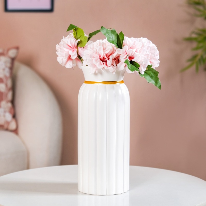 Soft Vintage Ceramic Vase Tall White