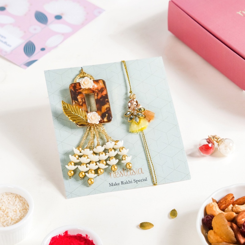 Amber Rakhi Lumba Gift Hamper Set Of 4 In Gift Box