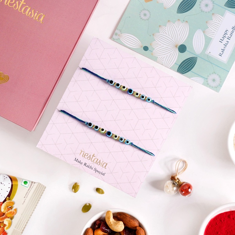 Evil Eye Rakhi For Brother Set Of 4 With Gift Box And Card
