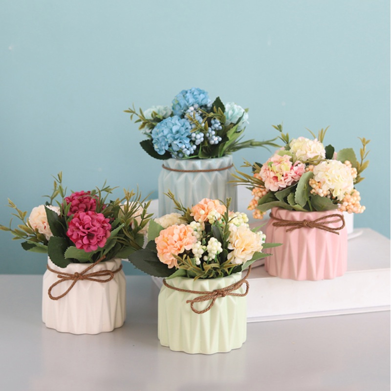 FLORA Vase with Flowers - Pink