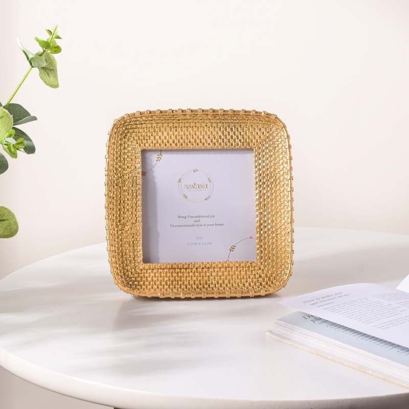 Golden Glam Square Photo Frame