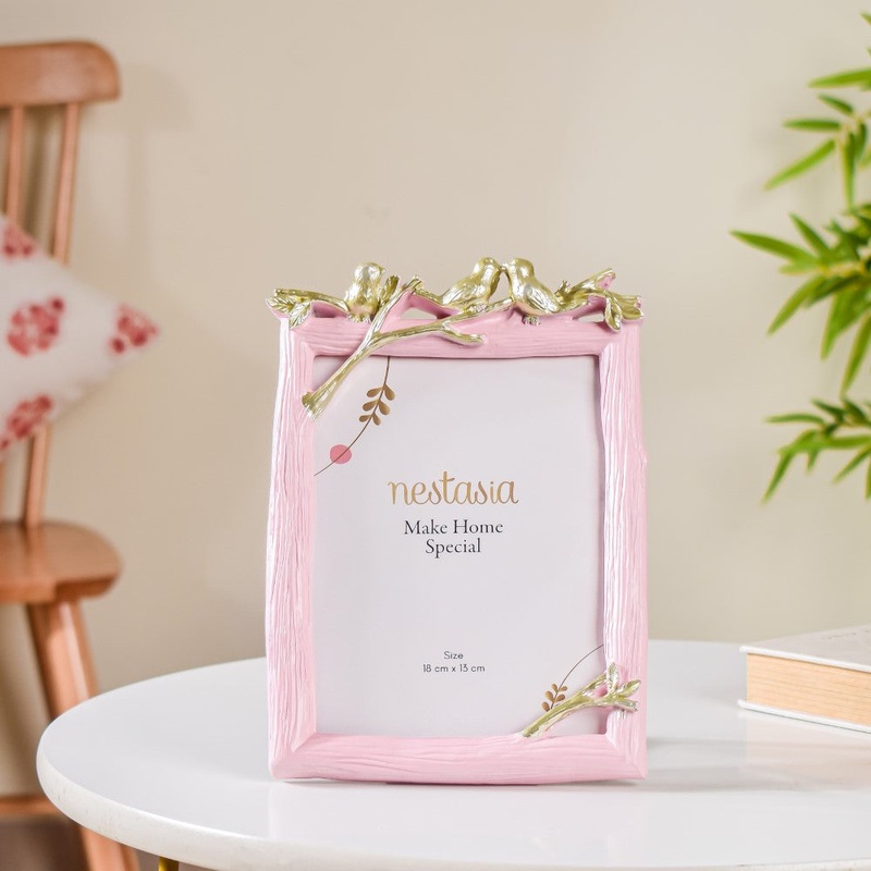 Nestling Birds Photo Frame Pink