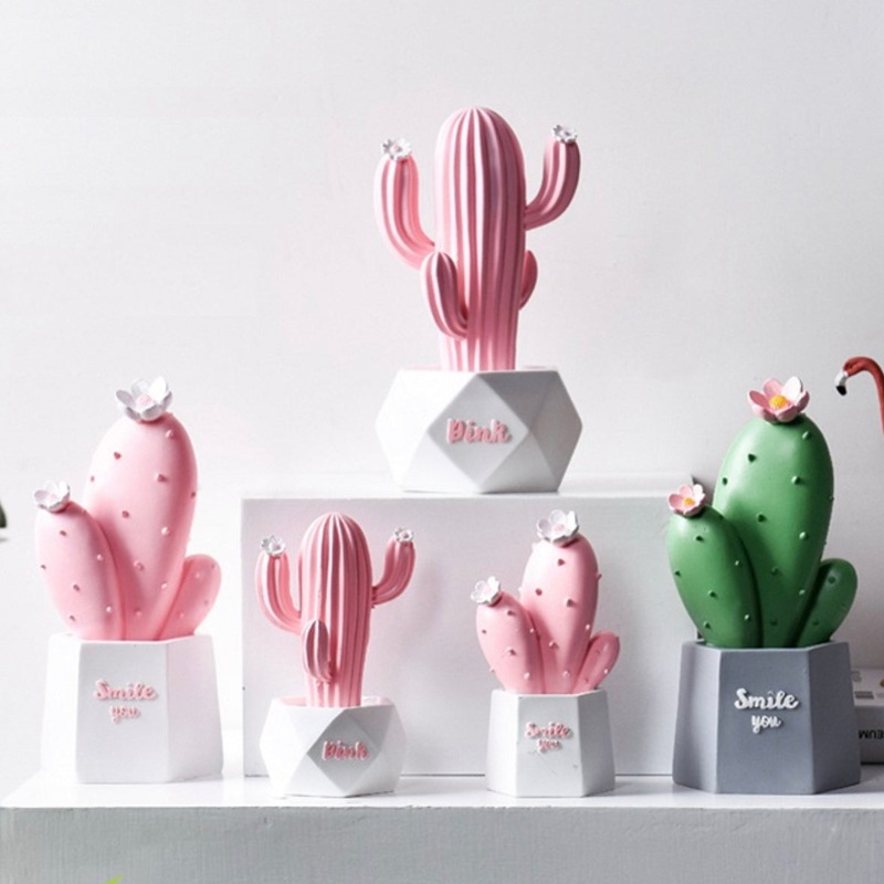 Pink Cactus Statue