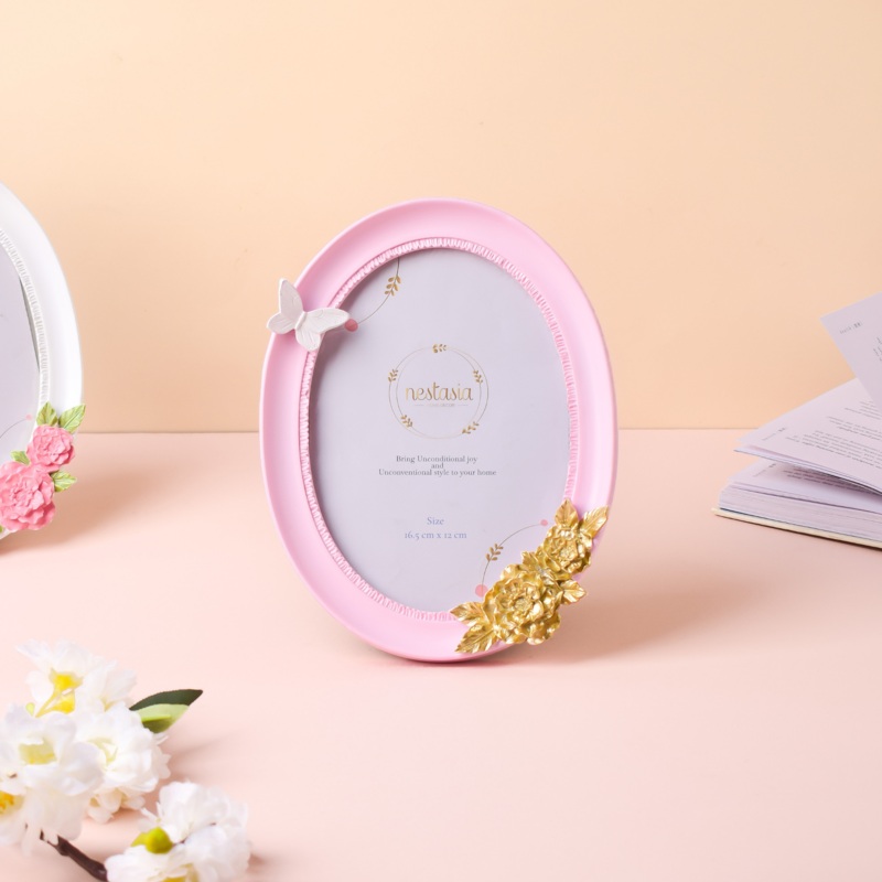 Rosette Pastel Pink Photo Frame