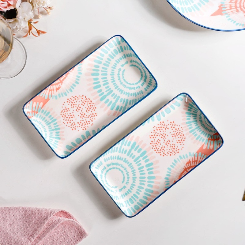 Set Of 2 Pastel Dream Snack Platters 8 Inch
