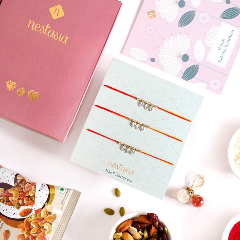 Traditional Moli Rakhi Gift Hamper Set Of 5 With Card And Box