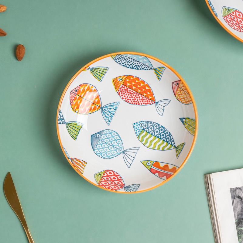 Ukiyo Ceramic Shallow Snack Plate