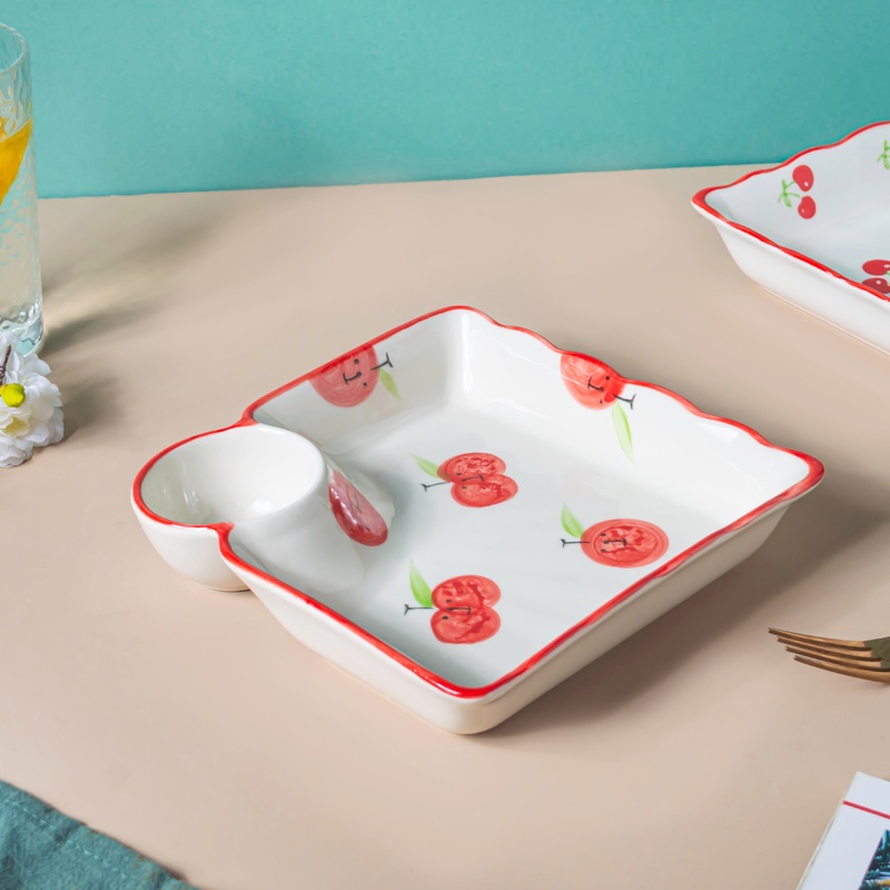 Jamming With Cranberry Sectioned Plate Red