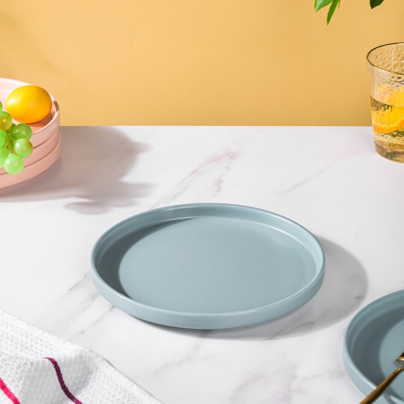 Modern Stoneware Snack Plate Blue