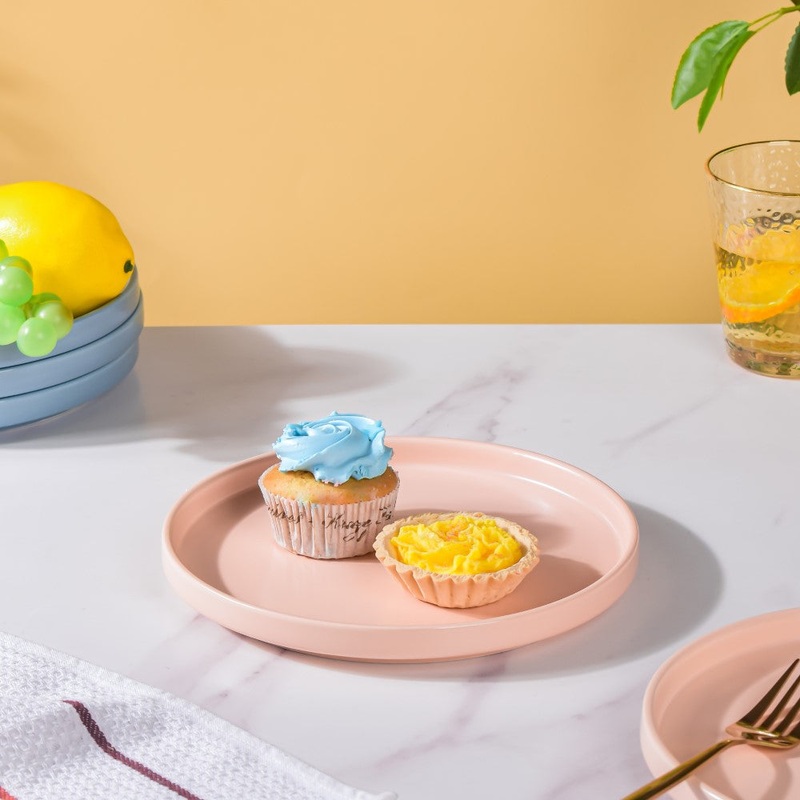 Modern Stoneware Snack Plate Pink