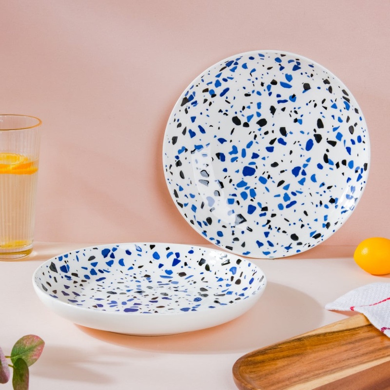 Mosaic Plate Blue Set of 2 8.5 Inch