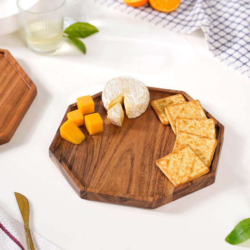 Small Octagon Wooden Serving Platter