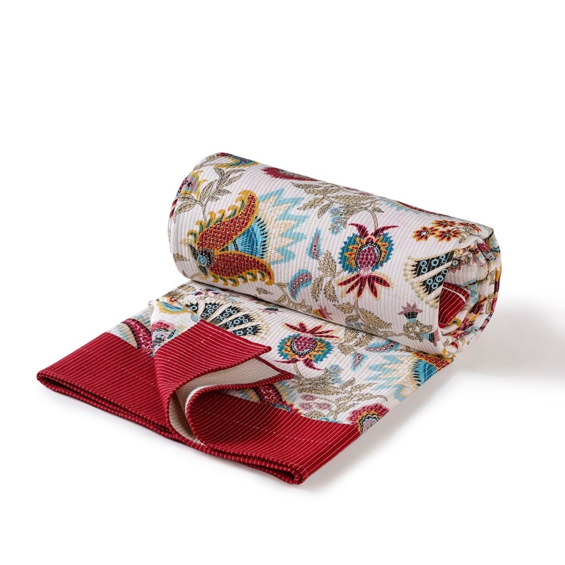 Ethnic Bloom Quilted Cotton Bedcover 250x230cm