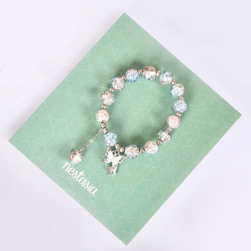 Glimmery Beaded Charm Bracelet