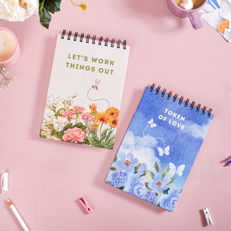 Love Garden Spiral Bound Notepad Set Of 2