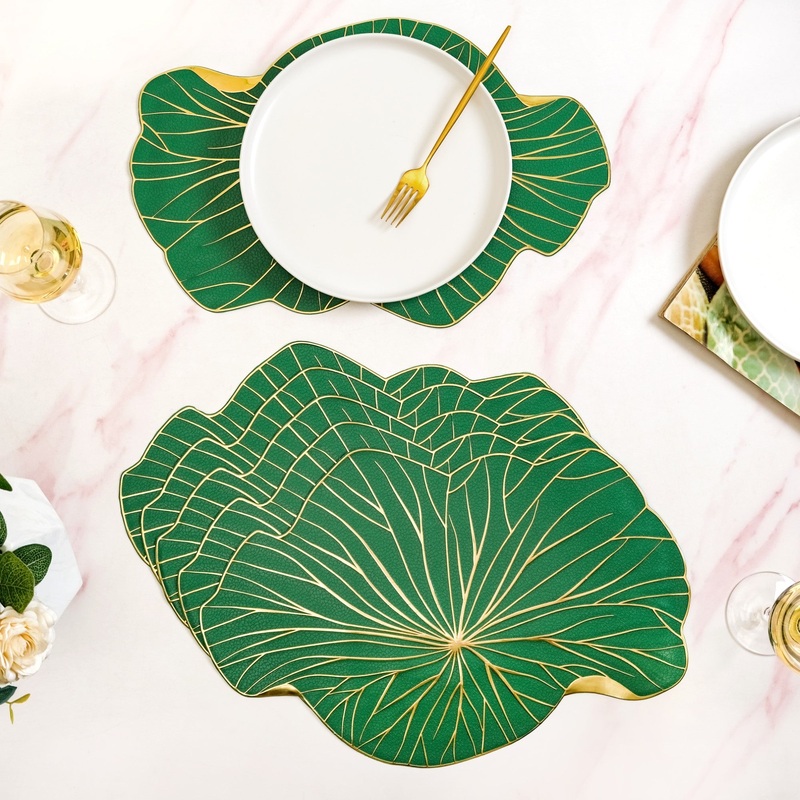 Lily Pad Placemats For Dining Table Green Set Of 6