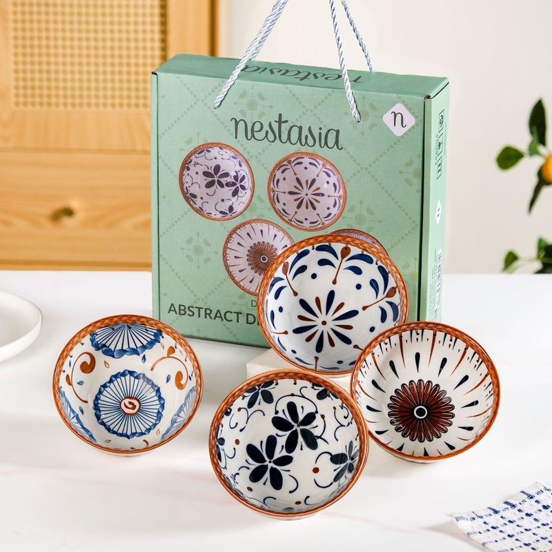 Terra Indigo Ceramic Bowls Set Of 4 300ml
