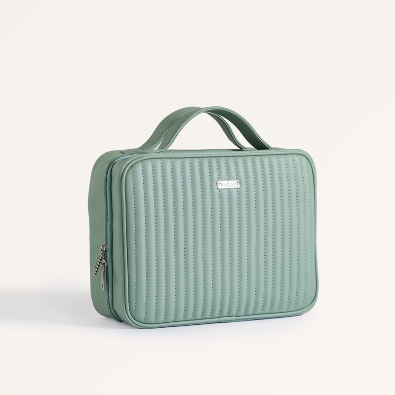 Vegan Leather Travel Kit Green