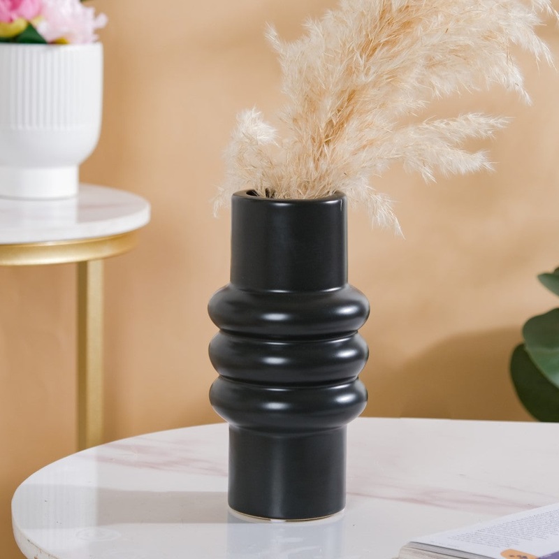 Modern Luxe Tall Tube Vase Black