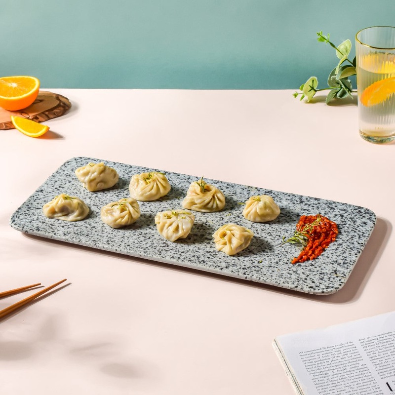 Sushi Serving Long Plate Grey Large 16.5 Inch