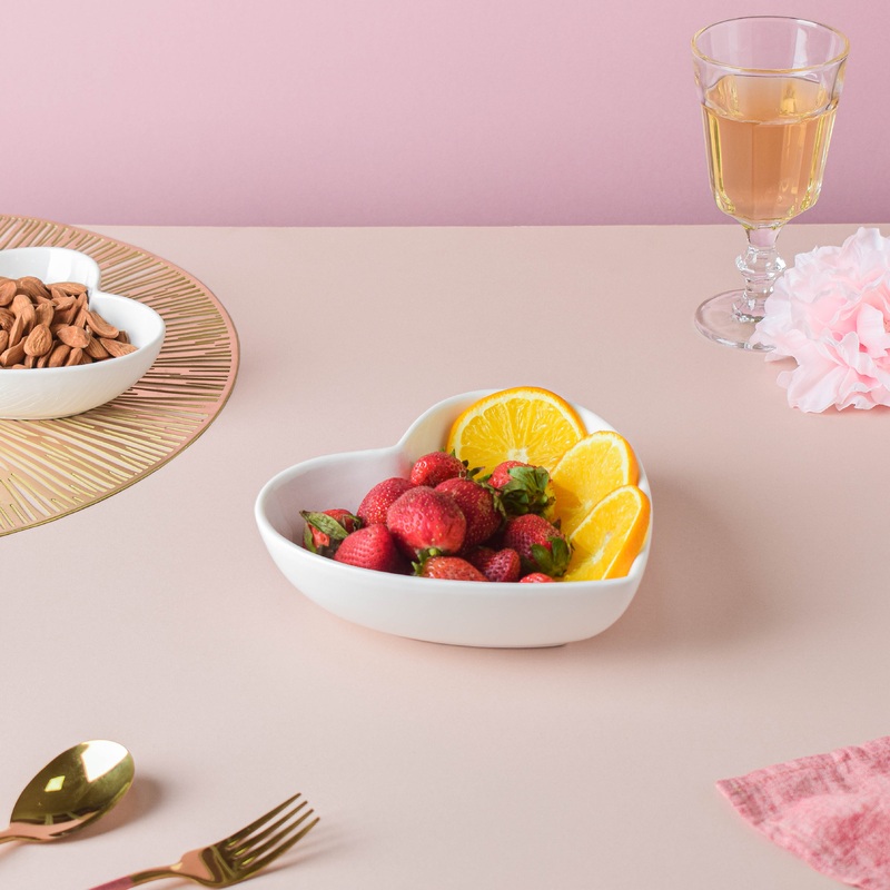 White Heart Fruit Bowl 420 ml