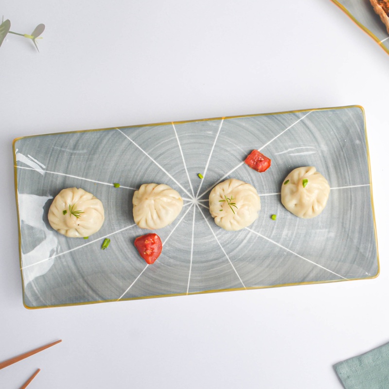 Willow Dark Grey Ceramic Long Plate 11 inch