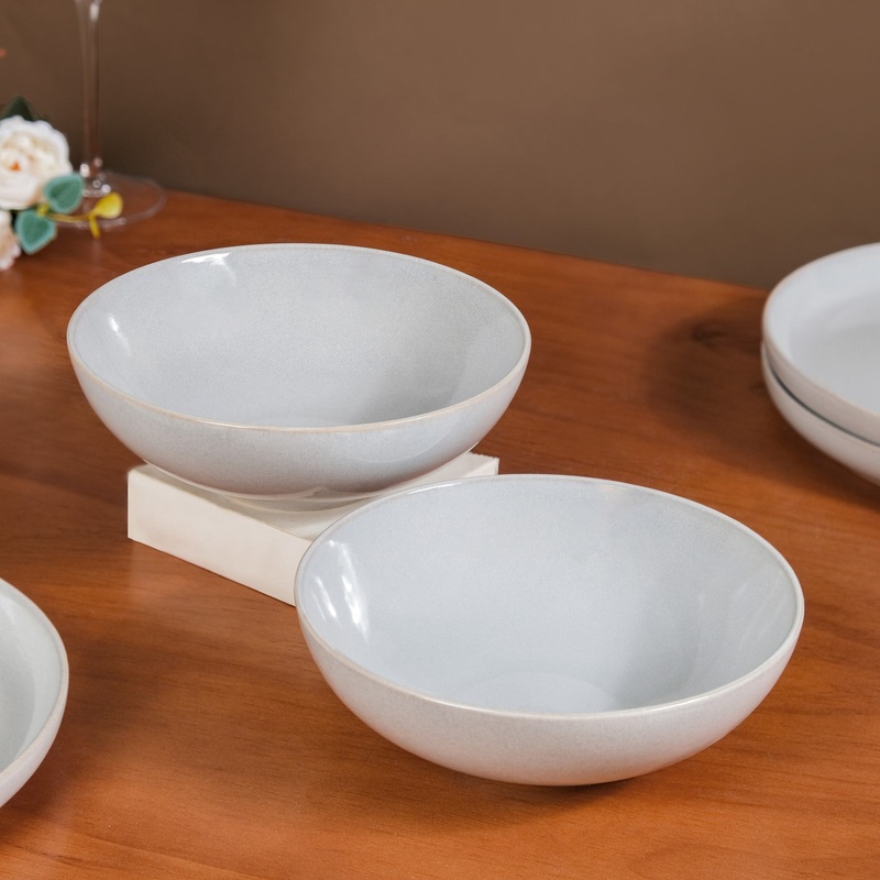Sera Ceramic Serving Bowl Set Of 2 Grey 1000ml