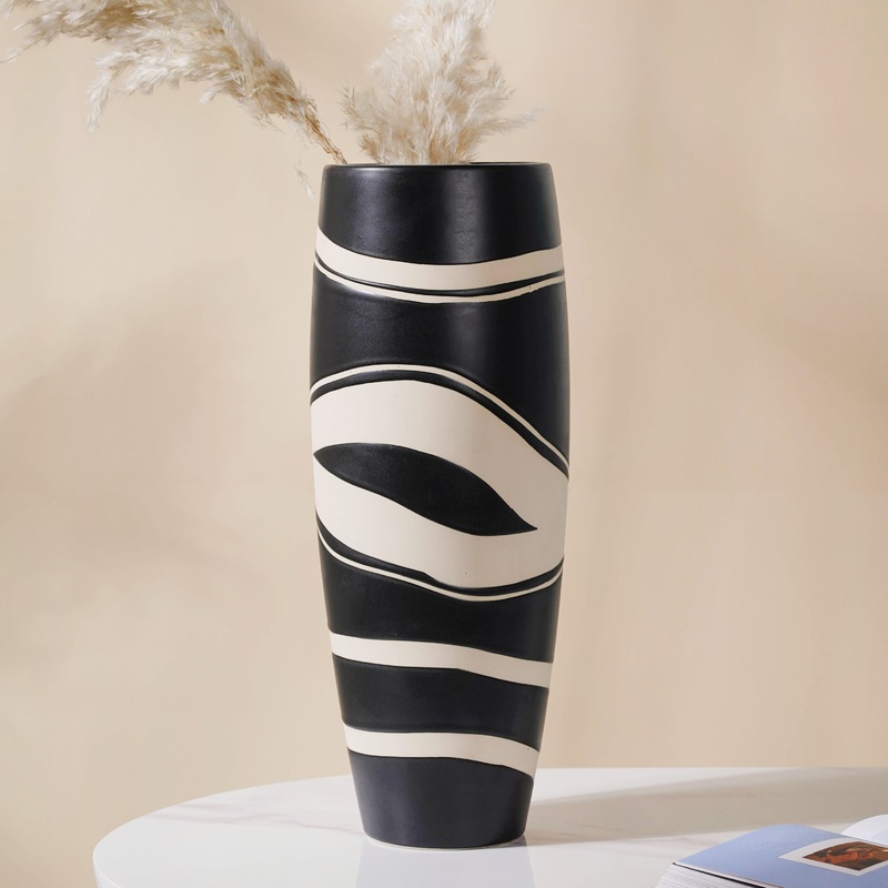 Black and White Flower Vase