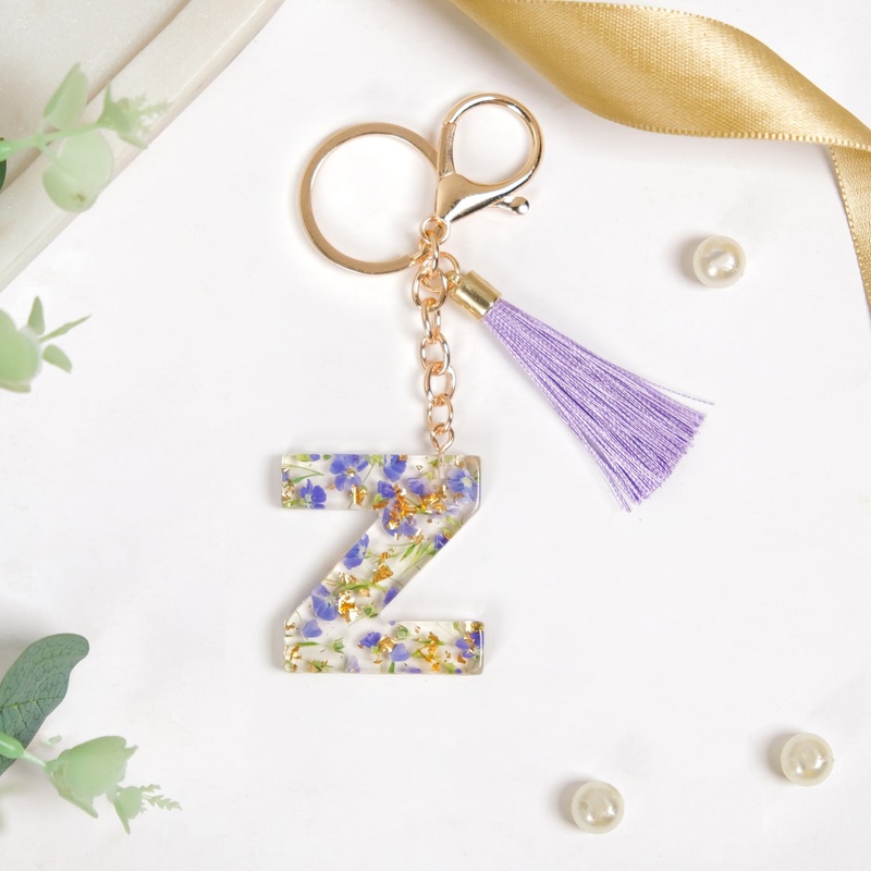 Hana Z Resin Keychain With Gold Flecks