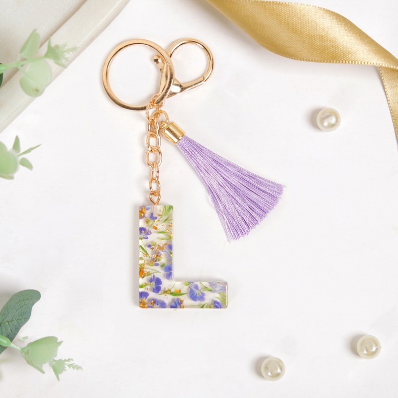 Lavender L Keychain With Dual Hooks