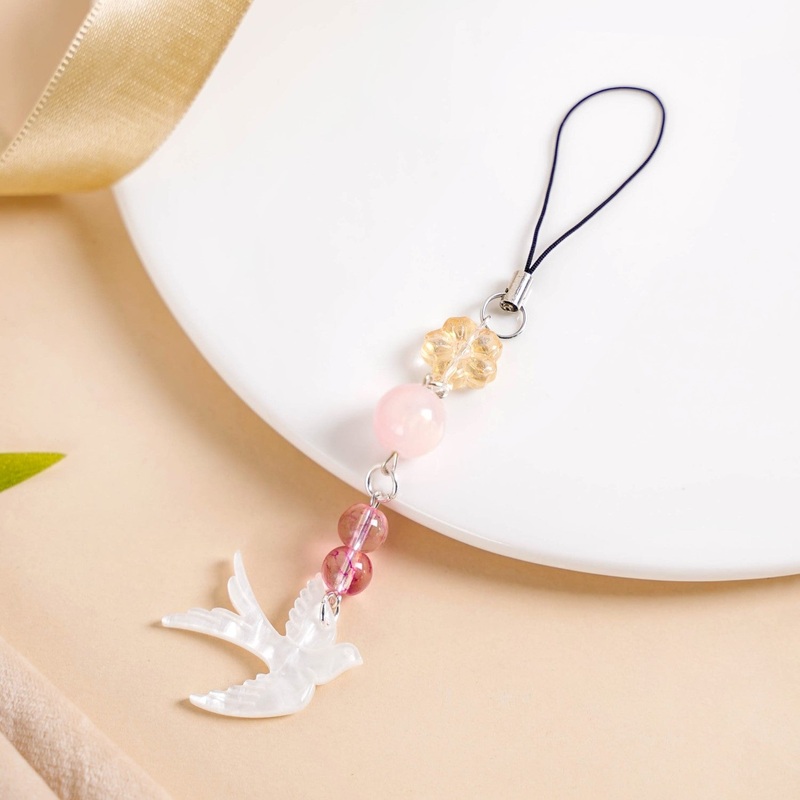 Rosy Dove Phone Charm