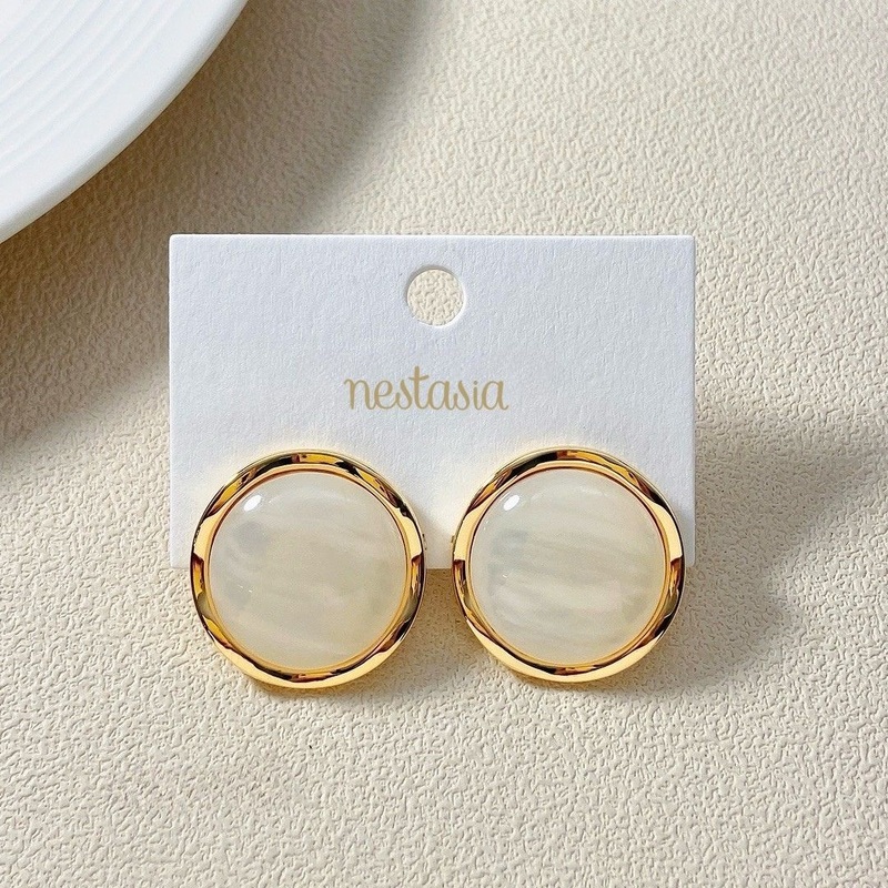 Statement Mother Of Pearl Stud Earrings